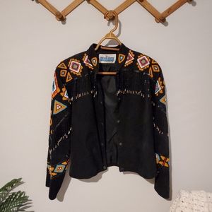 Stone River beaded fringe black jacket western wear